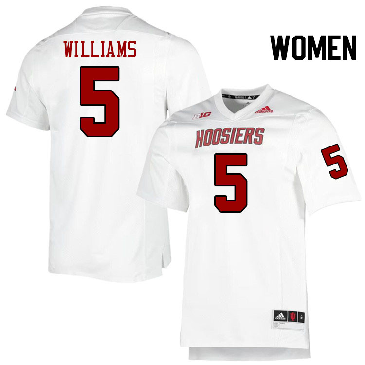 Women #5 Ke'Shawn Williams Indiana Hoosiers College Football Jerseys Stitched-Retro White